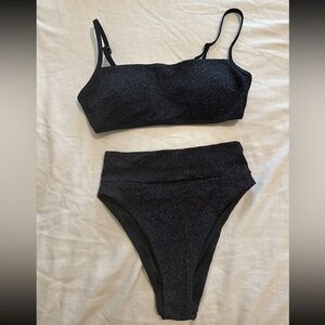 Aerie black shimmer bikini size S - 2-piece swim set